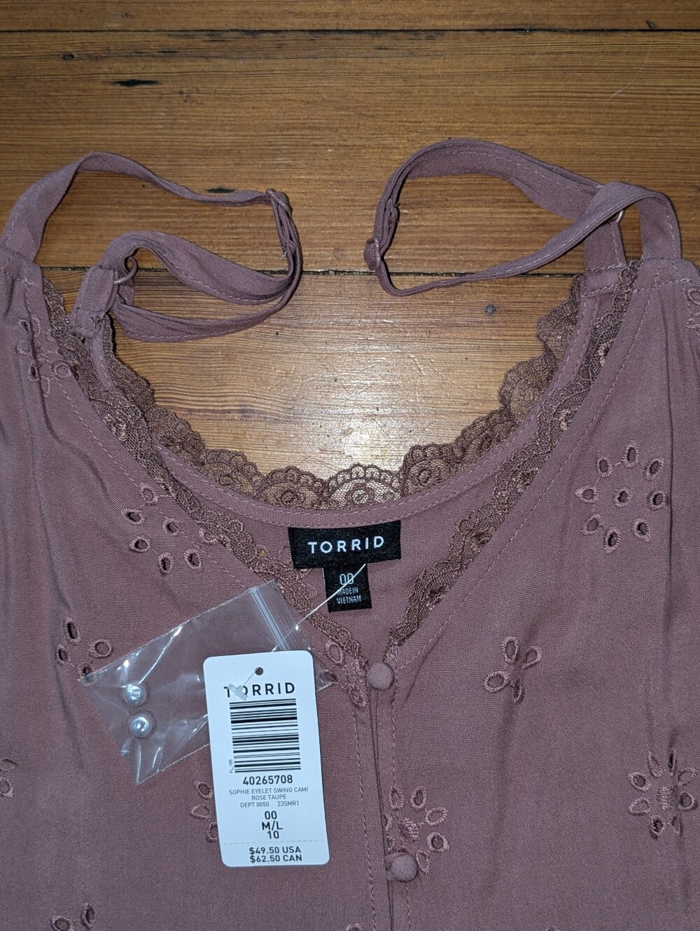 TORRID Sophie Eyelet Swing Cami - Size 00 - Picture 7 of 12